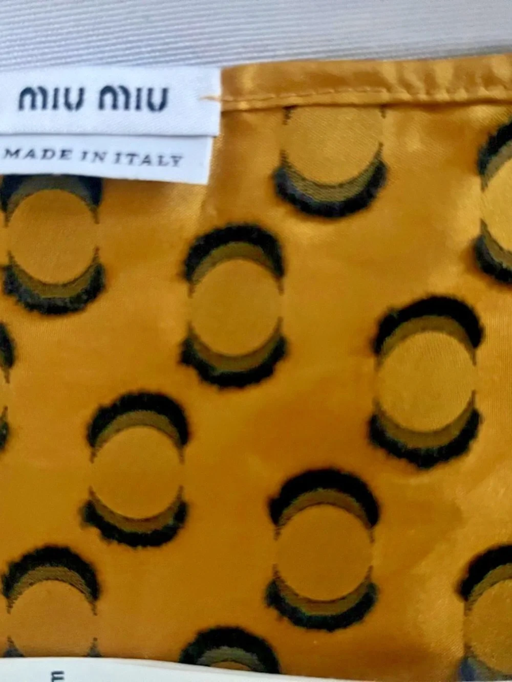 MIU MIU Silk Scarf, Polka Dot-Print, Never Worn, Square, 55 x 55 cm